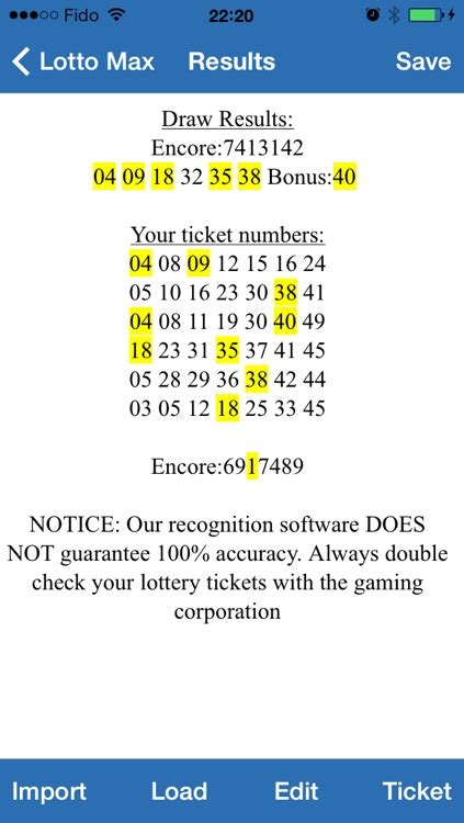 lotto max past 6 months results.